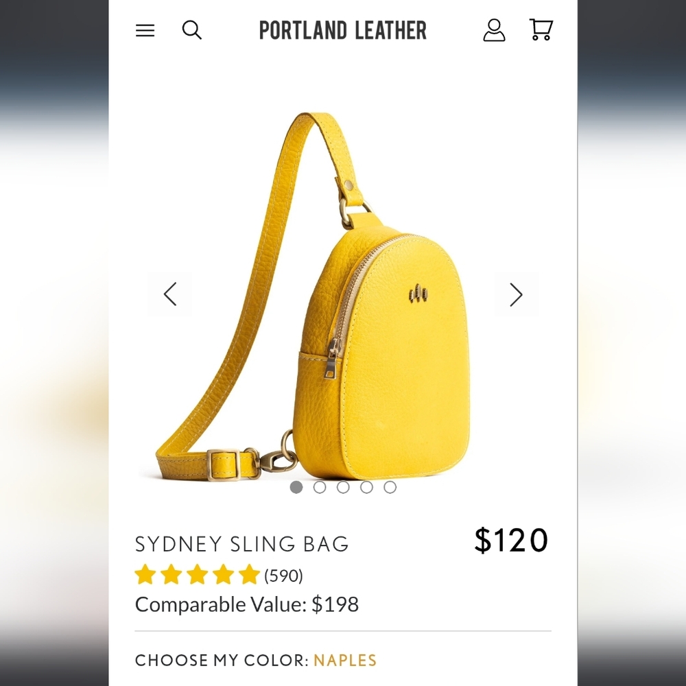 Portland Leather PLG Sydney Sling Bag Naples - Picture 2 of 9